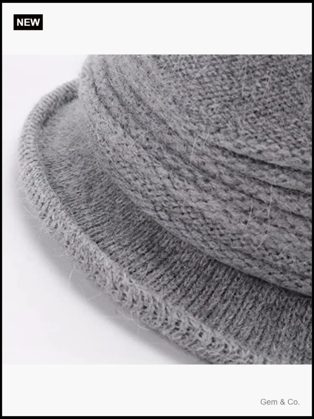 Winter Knit Cloche Hat Vintage Beanie Round Brim Warm Bucket Hat for Women